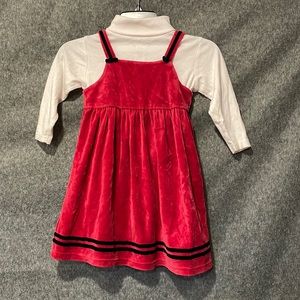 2 piece set dress & turtleneck, child size medium, child 4 yrs
